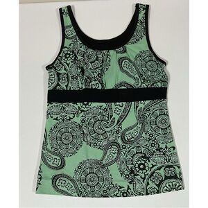 SJB Active Paisley Print Shelf-Bra Cami Camisole Tank Top Workout Shirt Size S 🖤